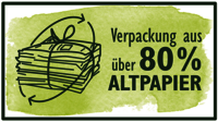 Verpackung 80% Altpapier